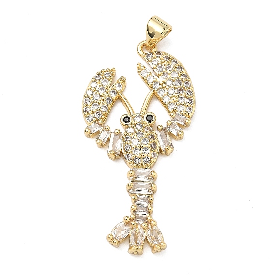 Латунные микро проложить кубического циркония подвески, креветки прелести, стойки покрытие, долговечный, без кадмия и без свинца
