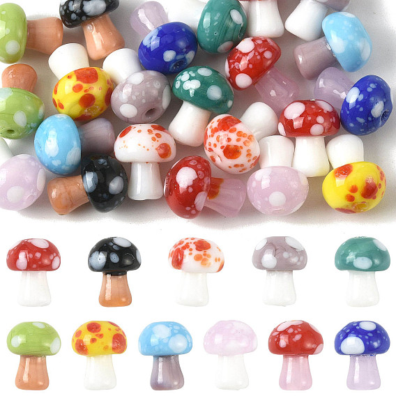 22 piezas 11 colores cuentas de murano hechas a mano, seta