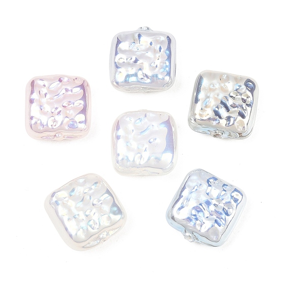 Гальванизированные стеклянные бусины, имитирующие жемчуг, квадратный, текстура