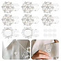 12Pcs 2 Styles Flower Brass Rhinestone Cufflinks, with Zinc Alloy & Resin, Acrylic Shirt Buttons
