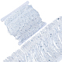 5M Polyester Tassel Lace Ribbon, Fringe Paillette Lace Trim, Macrame Lace Ribbon, with 1Pc Cardboard Paper Jewelry Display Cards