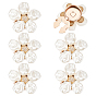 6Pcs Flower Alloy Rhinestone Cufflinks, Shawls and Capes Buckles, for Garment Accessories