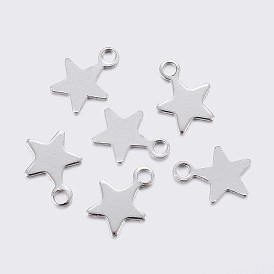 304 Stainless Steel Charms, Star