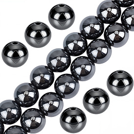 Electroplated Synthetic Non-Magnetic Hematite Beads Strands, Grade AA, Round
