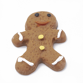 Resin Decoden Cabochons, Gingerbread Man, Imitation Food