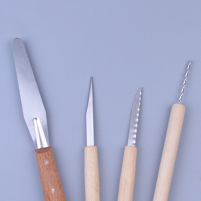 Sculpture Polymer Clay Tool Sets, Wooden Handle Pottery Carving