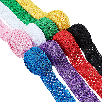 8 пучки 8 цвета эластичная лента для вязания крючком, для волос бант аксессуары, Подарочная упаковка