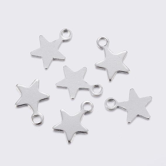 304 Stainless Steel Charms, Star