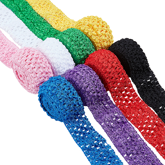 8 пучки 8 цвета эластичная лента для вязания крючком, для волос бант аксессуары, Подарочная упаковка