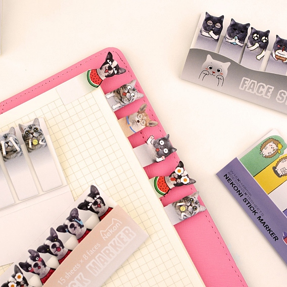 Cute Dog Paper Memo Pad, Sticky Notes, Sticker Index Tabs, for Office School Reading
