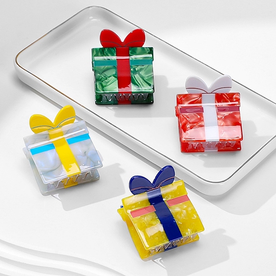 Подарочная коробка, заколки для волос из ацетата целлюлозы (смола), аксессуары для волос для девочек и женщин