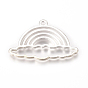Zinc Alloy Open Back Bezel Pendants, For DIY UV Resin, Epoxy Resin, Pressed Flower Jewelry, Rainbow