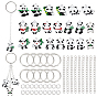 DIY Panda Pendant Keychain Making Kit, Including Alloy Enamel Pendants, Iron Split Key Rings & End Chain, 304 Stainless Steel Jump Rings