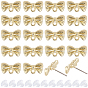 40Pcs Rack Plating Alloy Stud Earring Findings, with 925 Sterling Silver Pins and Horizontal Loops, Cadmium Free & Lead Free, Bowknot