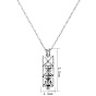 Alloy Column Cage Pendant Necklace with Luminous Beads, Glow In The Dark Jewelry for Women Men