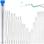 48шт 12 наборы стальных игл для бисероплетения, с трубкой для хранения 2шт.