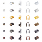 1080Pcs 30 Style Jewelry Making Finding Sets, with Iron Cord Ends & Crimp Beads Covers & Bead Tips, Brass Crimp Beads & Wire Guardians