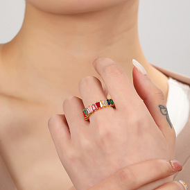 Colorful Geometric Ring - Fashionable, Unique, Luxurious Jewelry for European and American Style.