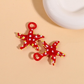 Handmade Lampwork Pendants, Starfish Charms