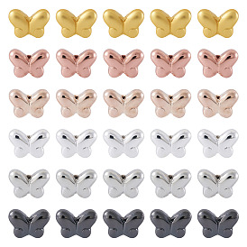 90 шт 6 цвета гальванические стеклянные бусины, бабочка