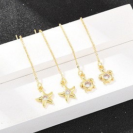 Латунная прозрачная нить для серёжек с кубическим цирконием, стойки покрытие, долговечный, без свинца и без кадмия, золотые