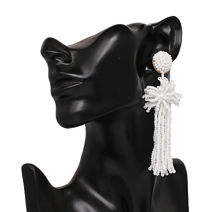 Boho Chic Earrings for Women - Trendy Tassel Drop Dangle Ear Studs