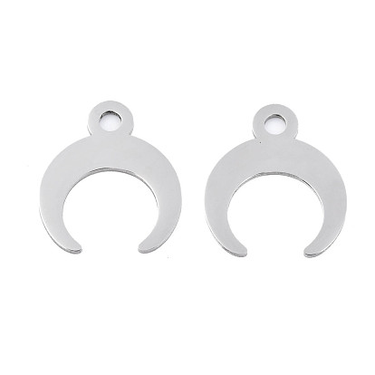 201 Stainless Steel Pendants, Laser Cut, Crescent Moon