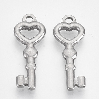 Pendentifs en acier inoxydable, clé