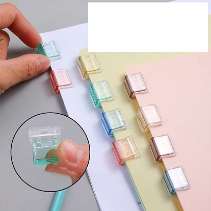 Clips en plastique, clip de marquage de signet pour document papier, fournitures scolaires