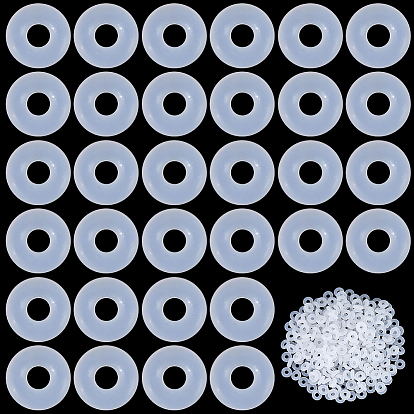 450Pcs Rubber O Rings, Donut Spacer Beads, Fit European Clip Beads