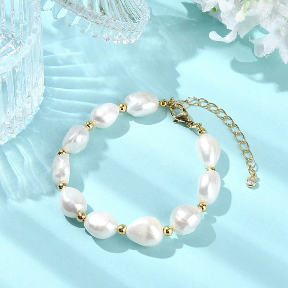 Женские браслеты из бисера из натурального культивированного пресноводного жемчуга, самородки