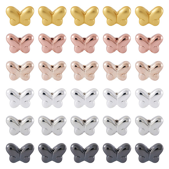 90 шт 6 цвета гальванические стеклянные бусины, бабочка