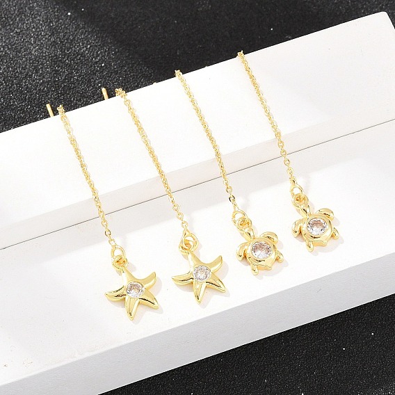 Латунная прозрачная нить для серёжек с кубическим цирконием, стойки покрытие, долговечный, без свинца и без кадмия, золотые