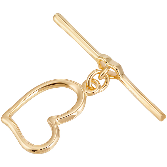 8шт латунные застежки, сердце