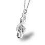 Musical Note Shape Stainless Steel Pendant Necklaces, Urn Ashes Necklaces