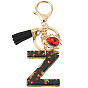 Resin Keychains, with Lobster Claw Clasps, Light Gold