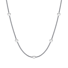 Stainless Steel Bead Necklace, Snake Chains