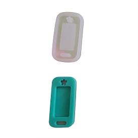 DIY Silicone Pendant Molds, for Keychain Name Tag Making, Resin Casting Molds, For UV Resin, Epoxy Resin Jewelry Making, Rectangle with Flower