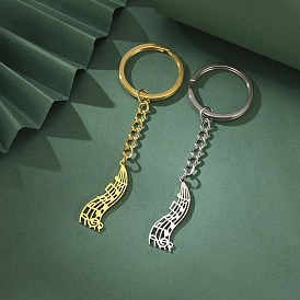 304 Stainless Steel Keychains, Musical Note