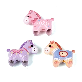 Printed Opaque Acrylic Beads, Horse