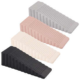 Gorgecraft 4Pcs 4 Colors Silicone Door Stoppers, Anti-Slip Wedge Sturdy Stops, Triangle