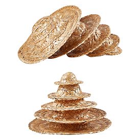 Кукла соломенная шляпа, мини-шапка для вязания вручную, для поделок ювелирные изделия аксессуары ремесло украшение