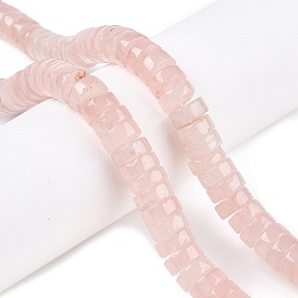 Natural Rose Quartz Bead Strands, Heishi Beads, Disc