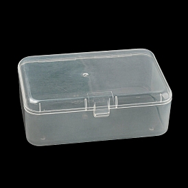 Plastic Bead Storage Containers, with Hinged Lid, Rectangle
