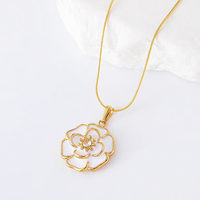 3 шт. ожерелья из нержавеющей стали с белой эмалью и цветочным кулоном в стиле океанского отпуска для женщин