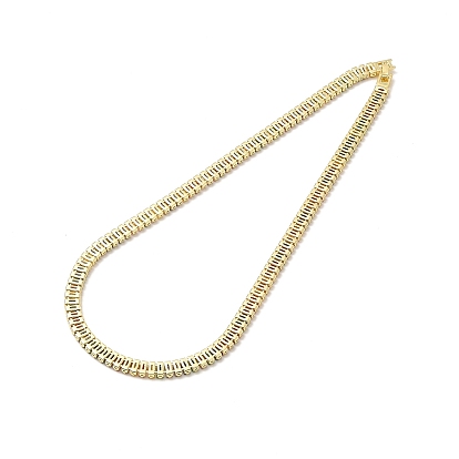 Cubic Zirconia Classic Tennis Necklace for Girl Women Gift, Chain Necklaces with Rack Plating Brass Fold Over Clasps, Lead Free & Cadmium Free, Long-Lasting Plated
