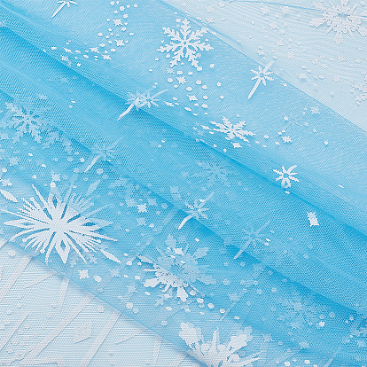 Snowflake Pattern Polyester Mesh Fabric, for Dress Costumes Decoration