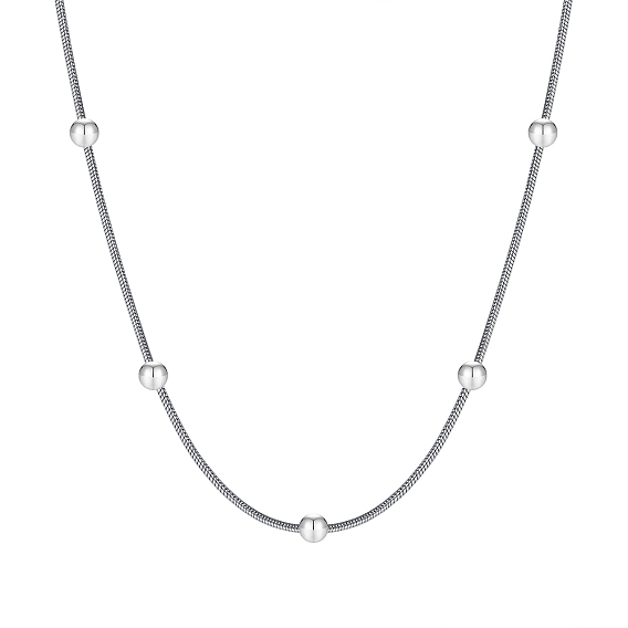 Ожерелье из бисера из нержавеющей стали, змея цепи