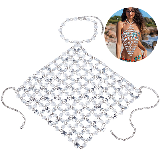 Цепи для бикини на грудь из железа и прозрачного акрила для сексуальных женщин