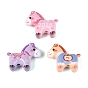 Printed Opaque Acrylic Beads, Horse